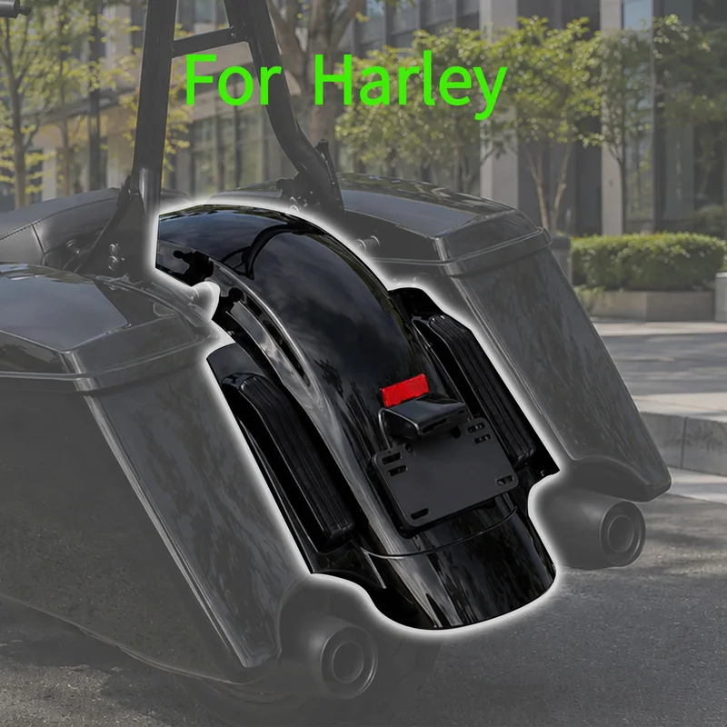 Universal Motorcycle LED Tail Light Brake Turn Signal Fender System Compatible with Harley Touring Electra Glide Road Glide Road
