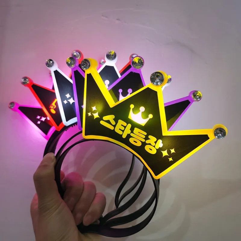 LED Crown Headband Light Up Crown Headbands Princess Crowns Hair Hoop Tiaras Flashing Hairband Wedding Party Supplies