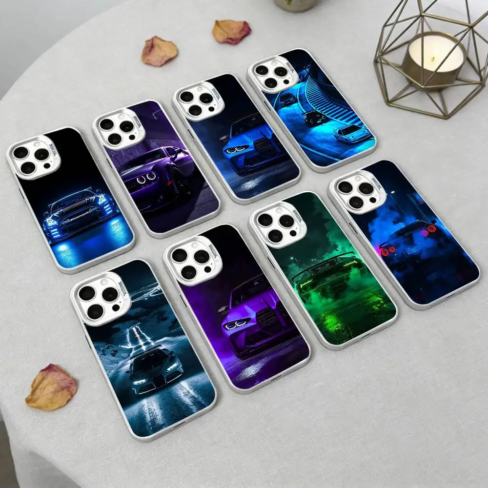 

Sports Cool Car Phone Case For IPhone 16 17 15 14 12 13 Pro Max white Color Shockproof Cover