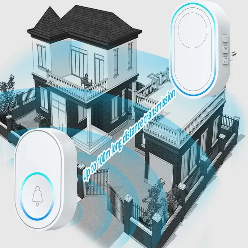 Sonnette de bienvenue sans fil Tuya Smart Home, bouton étanche, lumière LED, 433MHz, alarme de sécurité, alarme intelligente