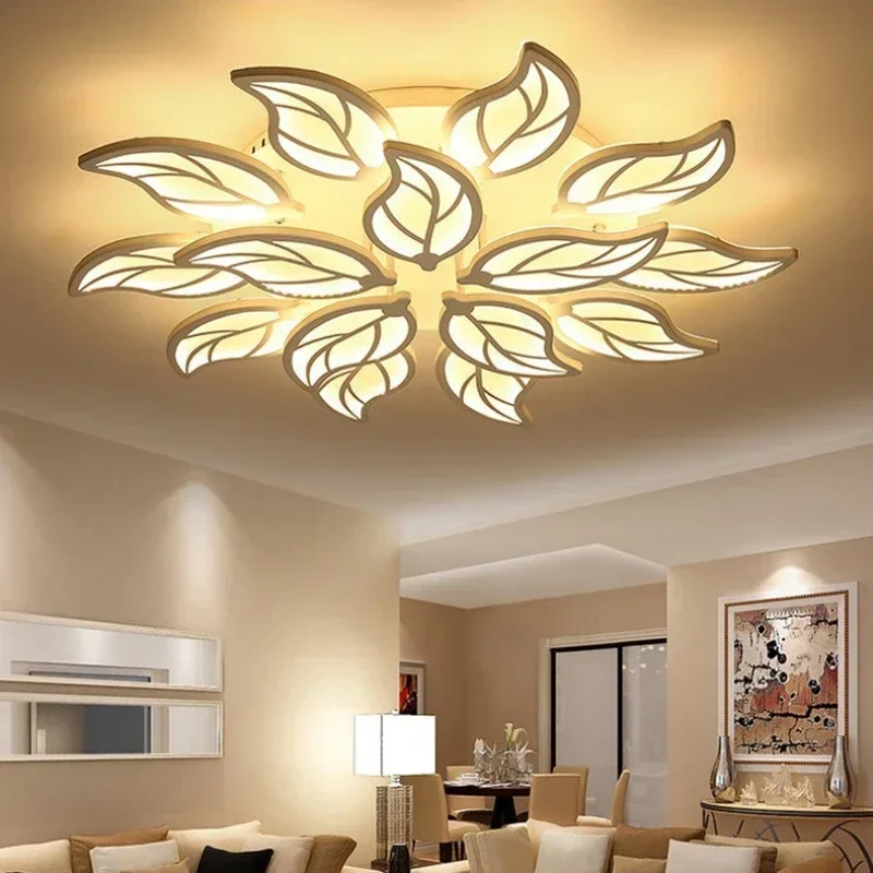 Imagem -02 - Lâmpada do Teto Forma de Folha Luzes Led Moderno Nórdico Simples Personalidade Criativa Iluminação Sala Estar Decoração Lâmpada do Teto Lustre