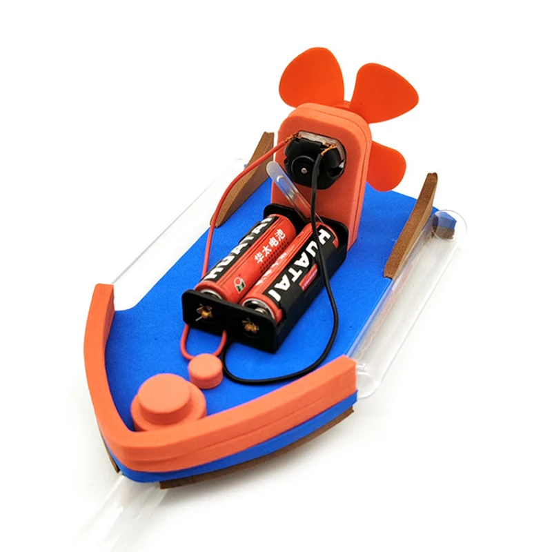 Wind Power Steamship Kids Science Toy Technology Physics Kit Learning Educational Toys for Children DIY Speedboat Model