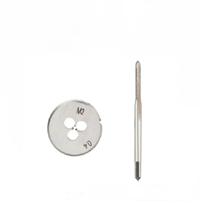 2pcs torneira métrica e die set mão e máquina de rosca da torneira broca mini ferramenta fio m1.1/m2/m2.2/m2.5/m3.5