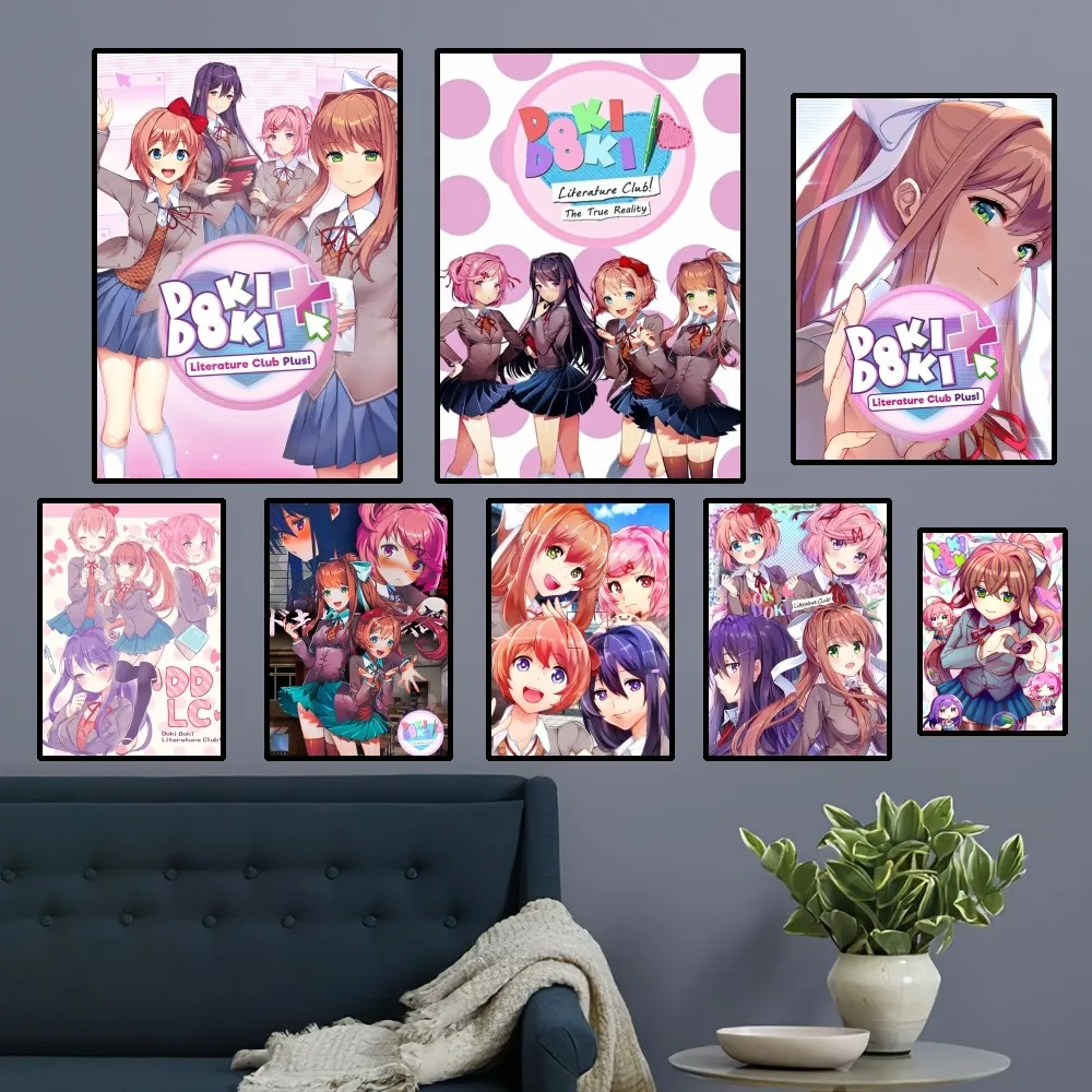 Doki D-Doki L-Literature Club Poster Home Room Decor Livingroom Bedroom Aesthetic Art Wall Painting Stickers