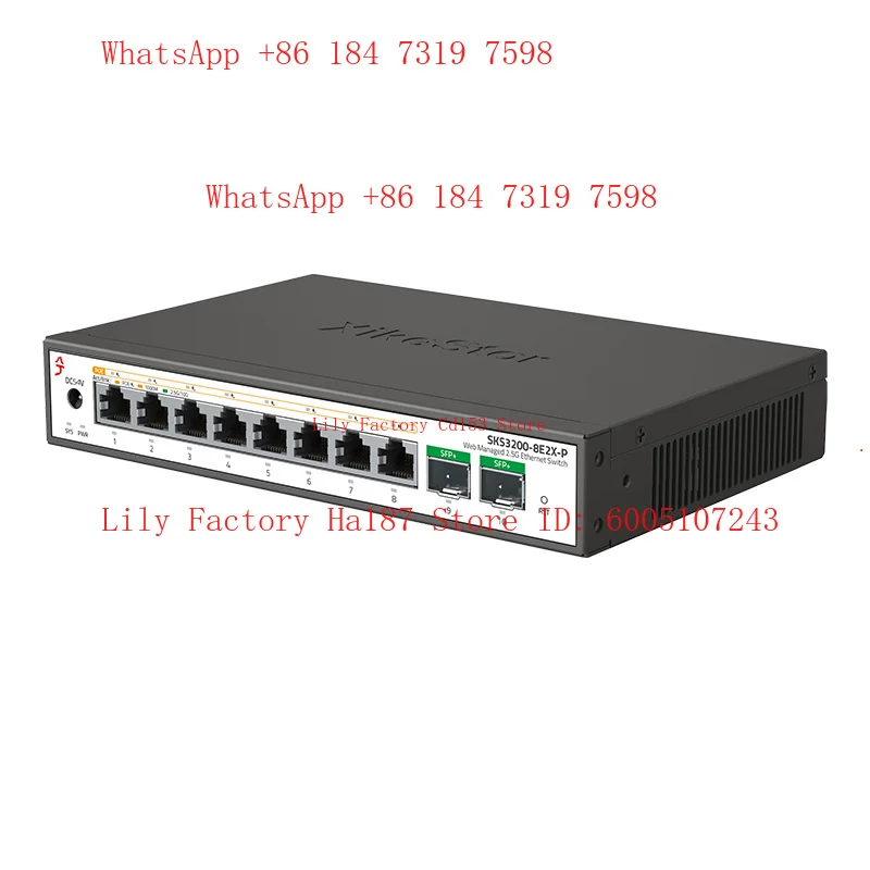 XikeStor 8-Port 2.5G POE RJ45 2-Port 10G SFP+ Basic L2 Managed POE Support VLAN Partitioning | Port Aggregation | 802.3AF/AT
