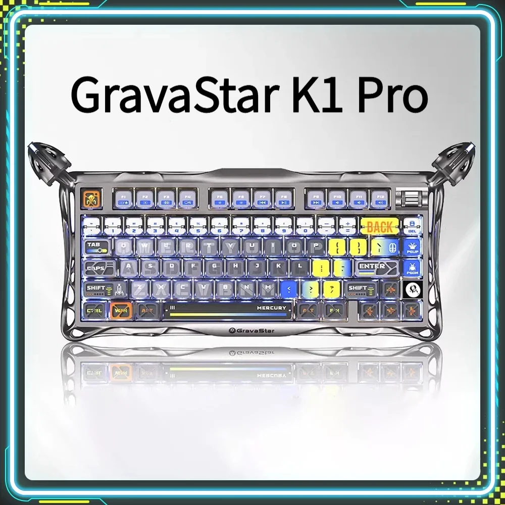 GravaStar K1 Pro Breaking Cocoon Gaming Keyboards Long Battery Life Custom Wireless Tri-Mode Mechanical Keyboard PC E-Sport Gift