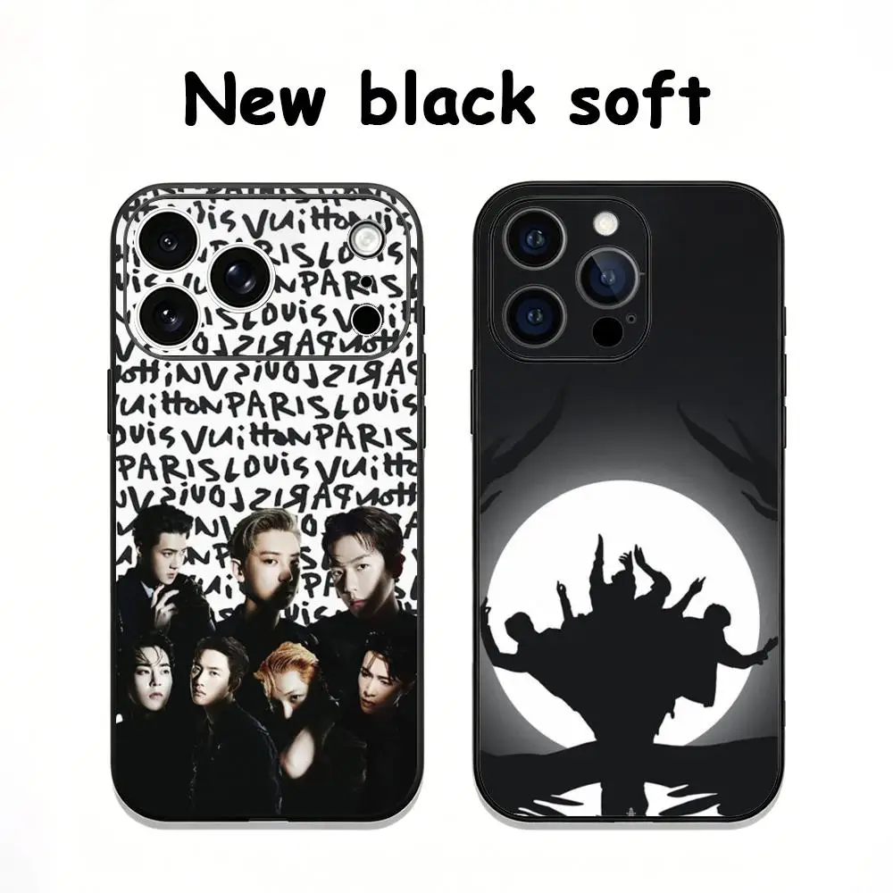 Hot group Korean pop music EXO Phone Case Soft black Shockproof Cover For iPhone17 16 e 15 14 13 12Plus Mini Pro Max