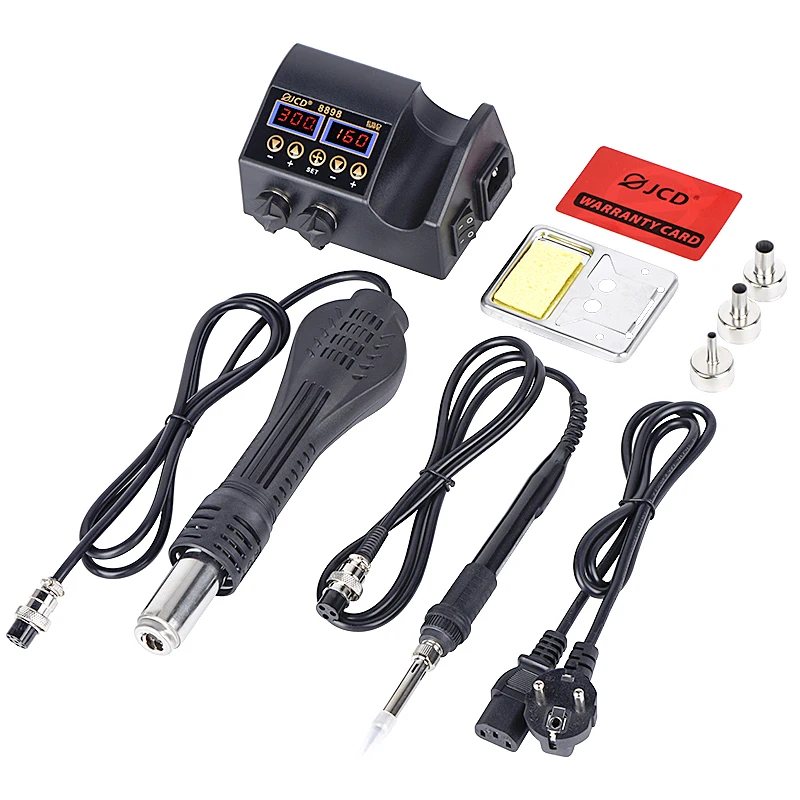 JCD 8898 750W Soldering Station 2 in 1 LCD Digital display Rework Welding Station Kit Soldering Iron Hot Air Repair Solder tools