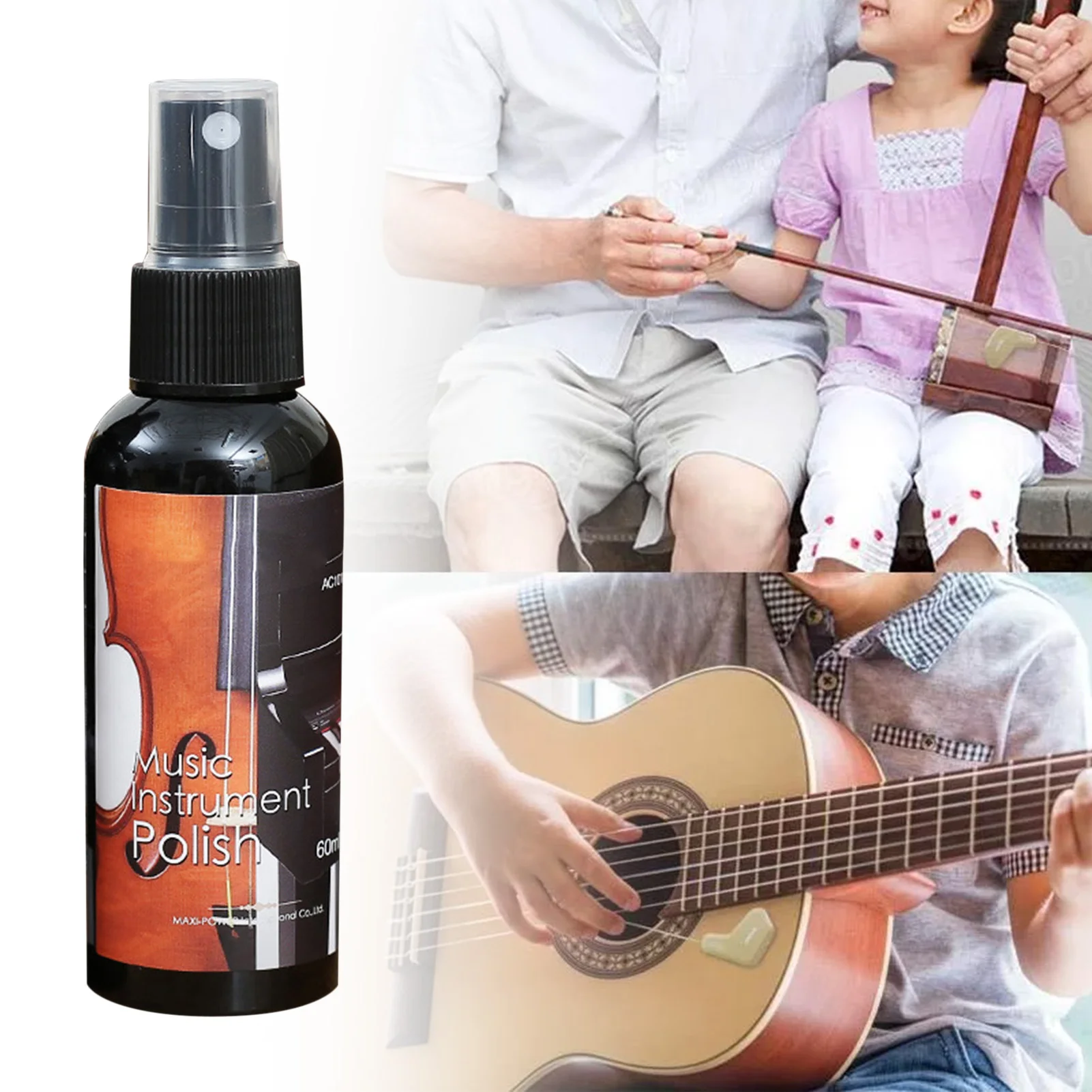 Gitara polski 60ML uniwersalny Instrument polerowanie pielęgnacja oleju Cleaner idealny na gitara basowa mandolina skrzypce Ukulele fortepian Erhu Fi