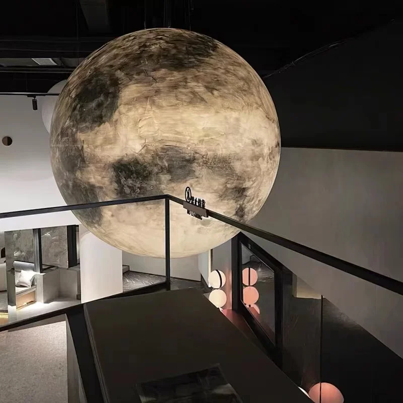Moon PendantDesigner CreativeStrip Atmosphere Decorative Light Fixture 3d Printing Planetary Light Outdoor