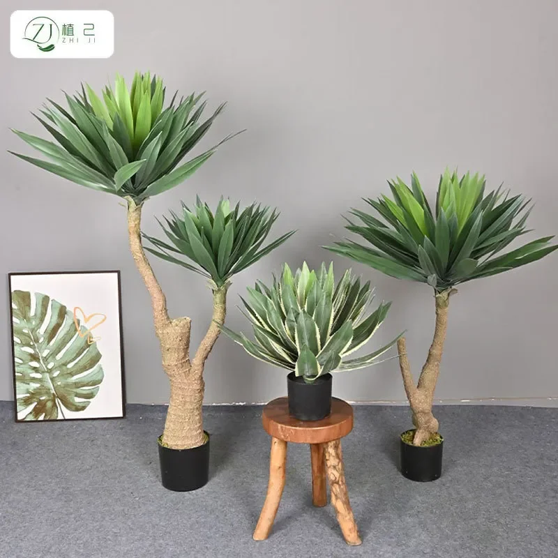 Realistic Soft Rubber Artificial Asparagus Fern Large Potted Plant Fake Greenery for Indoor Home Window Decoration Sisal Tree