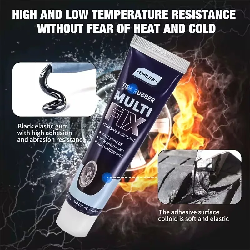 3x Tire Repair Glue Strong Rubber Wear-resistant Non-corrosive Adhesive Tire Sealing Bonding Glue Car Tire Repair Sealant 50ml