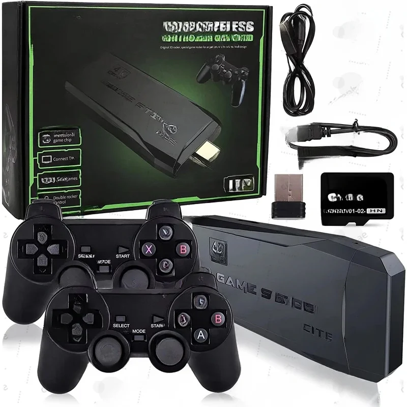 M8 Retro HD 4K TV Video Game Stick With 20000 Preloaded Games And Two Wireless Controllers For Kids & Adults To Play At Home