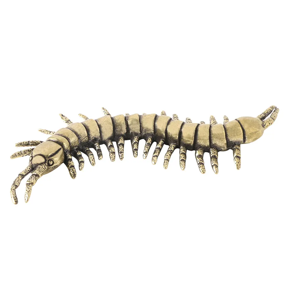 

Brass Caterpillar Figurines Miniatures Funny Desktop Ornament Decorations Crafts Gifts Collection Tea Pet Desk Ornament