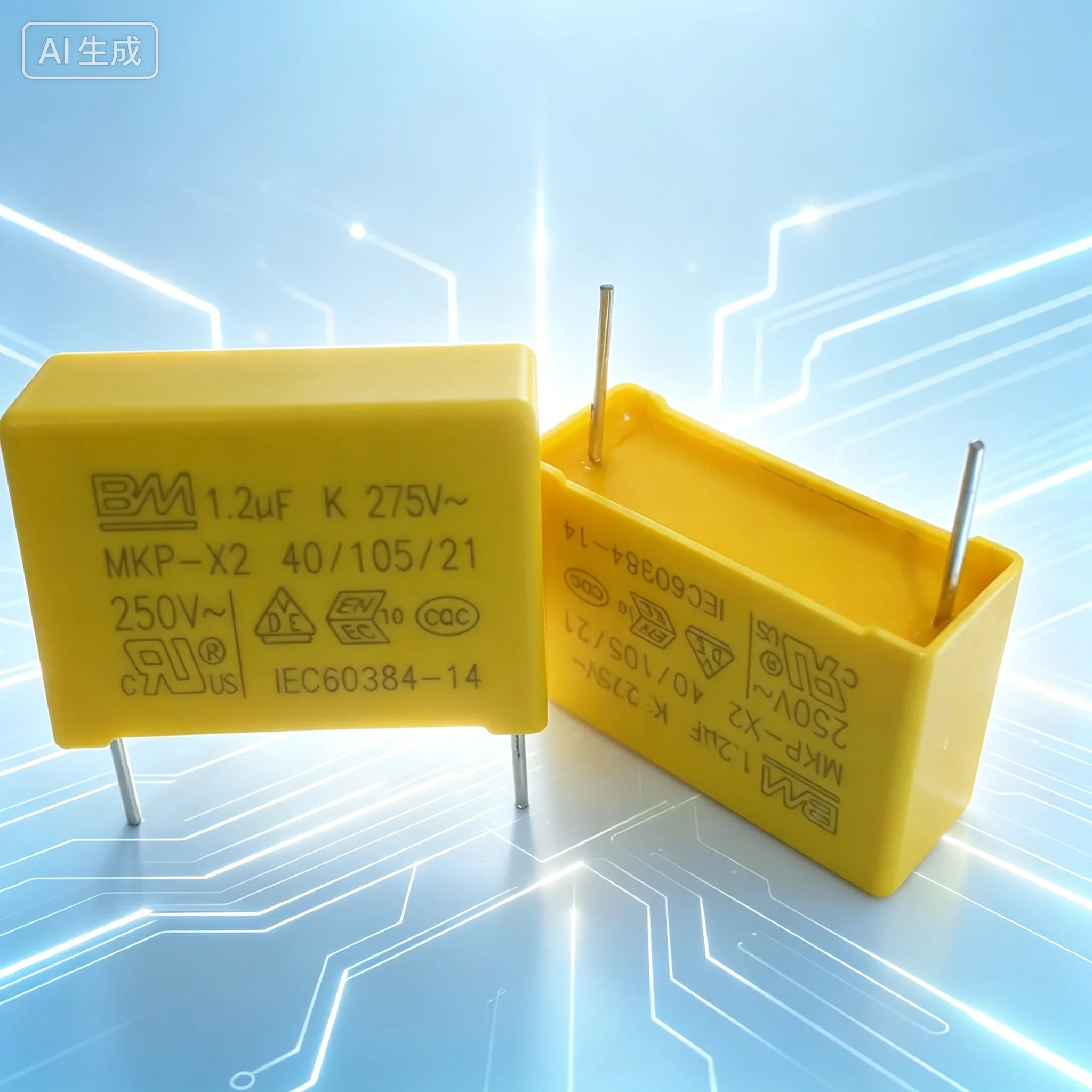 Capacitor MKP-X2 for Safety 1.2UF 275V Correction Capacitor  100pcs