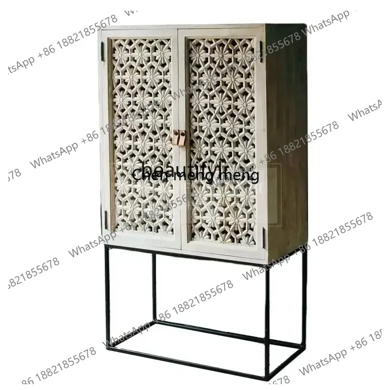 LHY26 ss New style NN American retro hollow carved dining side cabinet, living room storage storage cabinet, wall decorative cab