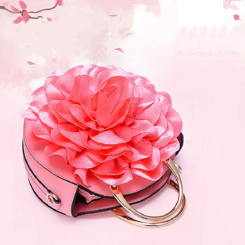 2023 Women New Fashion Handmade Silk Petals Applique Lady Clutch Handbags Shoulder Bag CrossbodyBag Dress Party Club Wedding