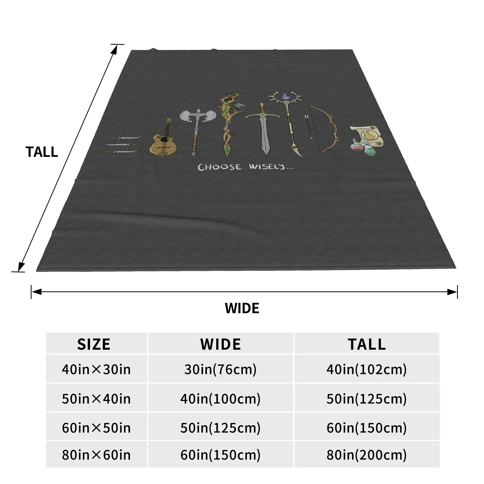 Chose wisely, DnD classes option Blanket Soft Warm Flannel Throw Blanket Bedding for Bed Living room Picnic Travel Home Sofa