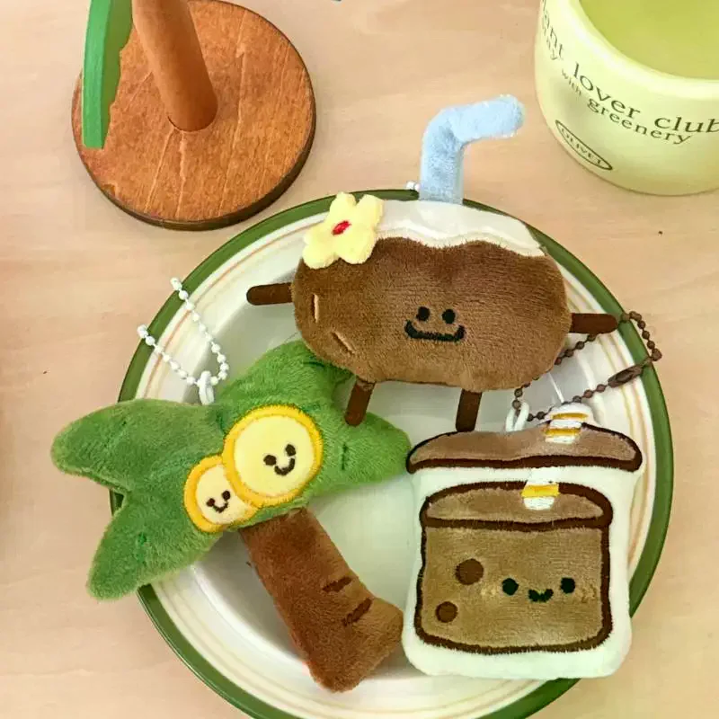 1/2 pçs dos desenhos animados simulado comida estatueta chaveiro de pelúcia engraçado macio pelúcia boneca brinquedo mochila pendurado decoração acessórios presentes