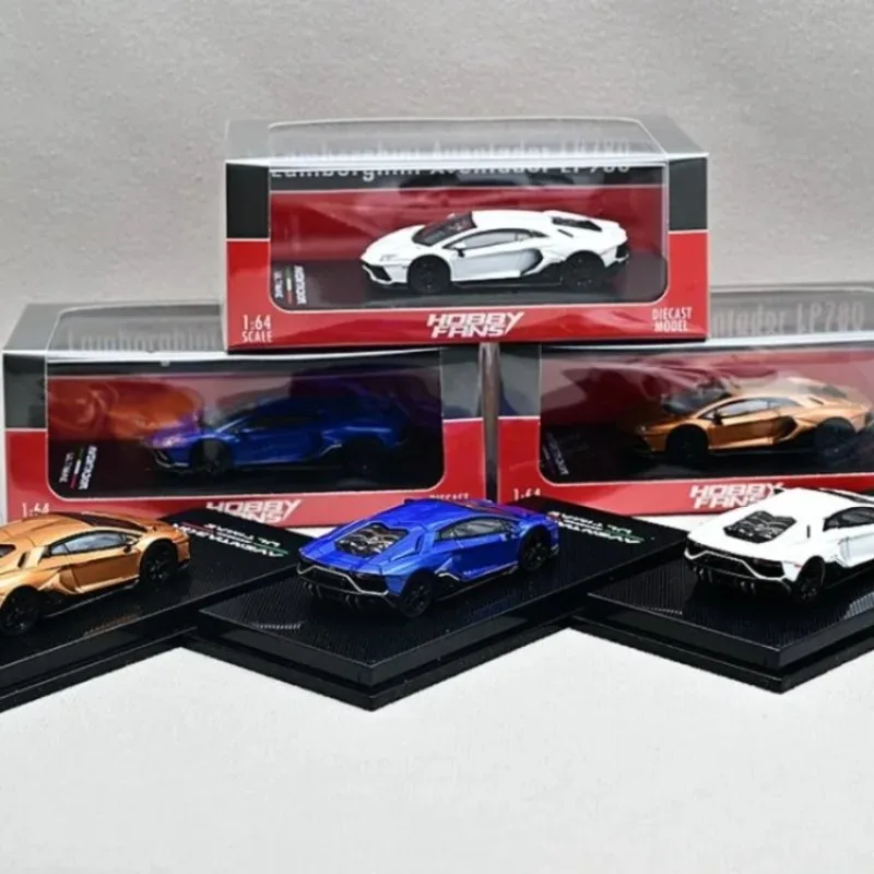 Hobby Fans 1/64 Lamborghini LP780 Aventador Legering Motorvoertuig Speelgoed spuitgieten Metalen Model Collectie Jongen Kerstcadeaus