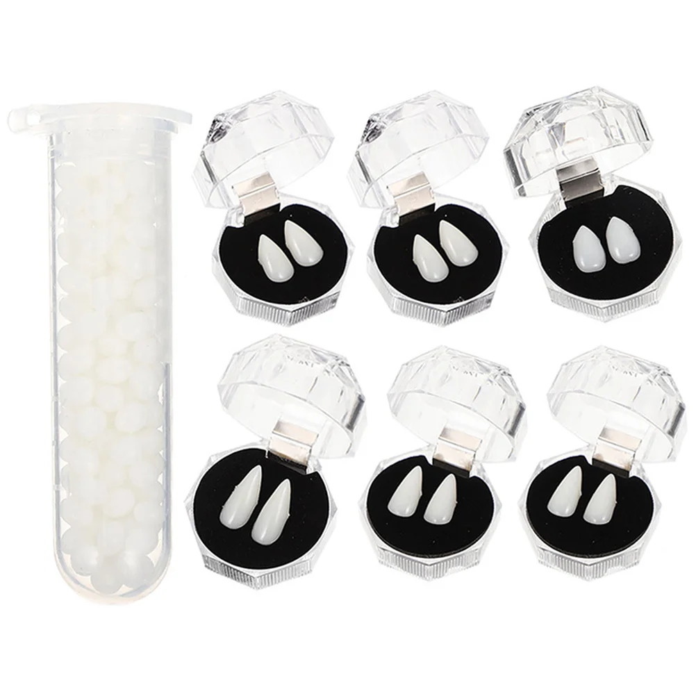 1 Zestaw Żywicznych Sztucznych Zębów Halloween Cosplay Kostiumy Straszne Zęby Rekwizyty Horror Wampir Zombie Protezy Imprezowe Protezy Wampirze