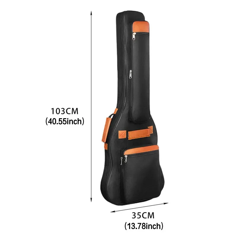 Electric Guitar Bag 10 mm Cotton Padding Backpack Soft Guitar Case Black Electric Bass Bag Waterproof