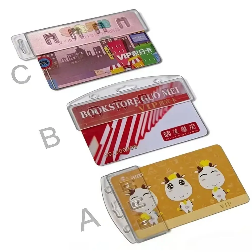 1Pc Plastic Half Style Card Holder for Staff Workers ID Tag Pass Work Card Sleeve Cover Working Permit Case Badge Holder