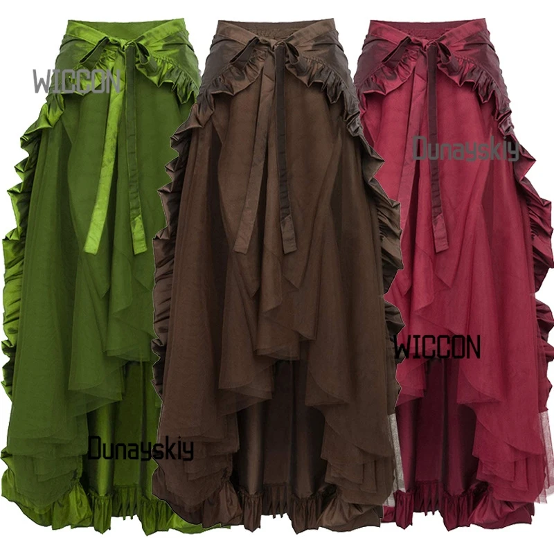 

2025 Gothic Lolita Skirt - Victorian Steampunk Asymmetrical Waistband with Detachable Chains, Halloween & Christmas Cosplay