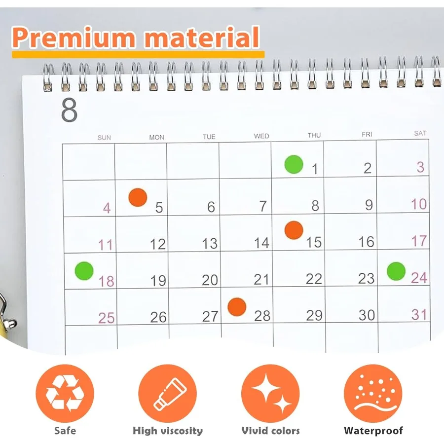 Adesivi a punti piccoli - Etichette di codifica a colori rotondi da 1/4'' Etichette adesive a pois circolari in più colori per OfficeClassroom 2