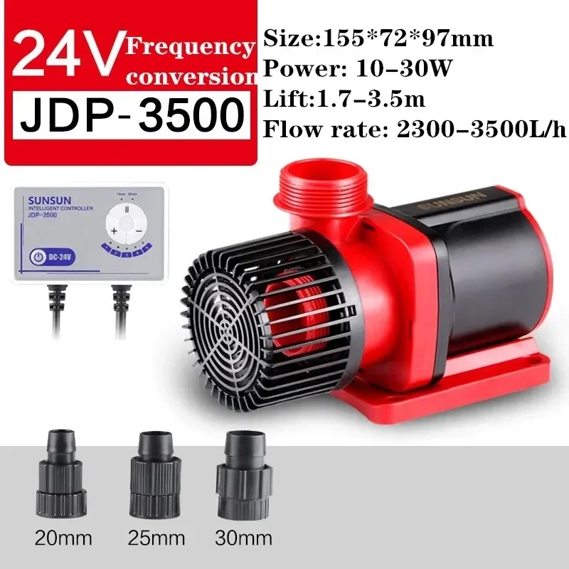 Aquarium Ultra-Quiet Submersible Pump Variable Frequency DC Water Pump with Controller Flow Adjustable Fish Tank Circulate Pump