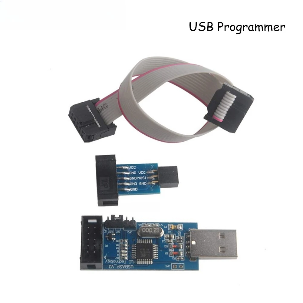 For ATMEL 51 AVR USB ISP ASP Programmer Downloader with Cable + Adapter Board