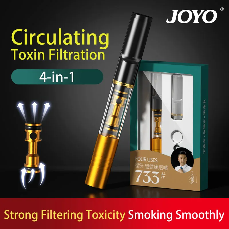 

JOYO Portable Filter Tar Cigarette Holder Pipes Smoking Grass Reusable Smoking Accessory Gift for Men Washable Circular Use