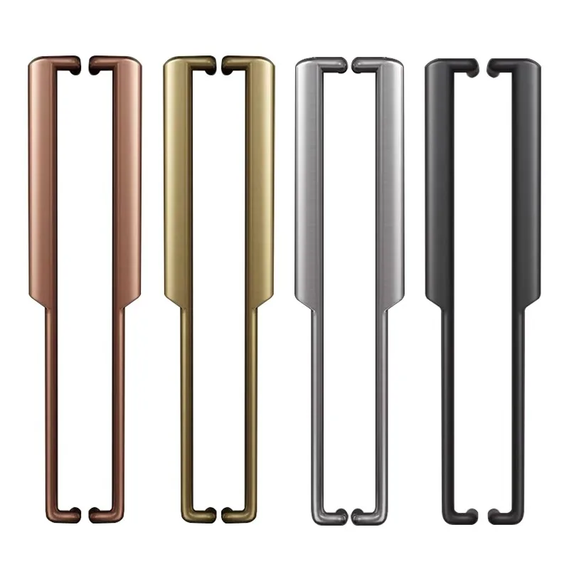 Glass door luxury large handle hotel clubhouse craft casting handle rose gold double open sliding framed door handrail