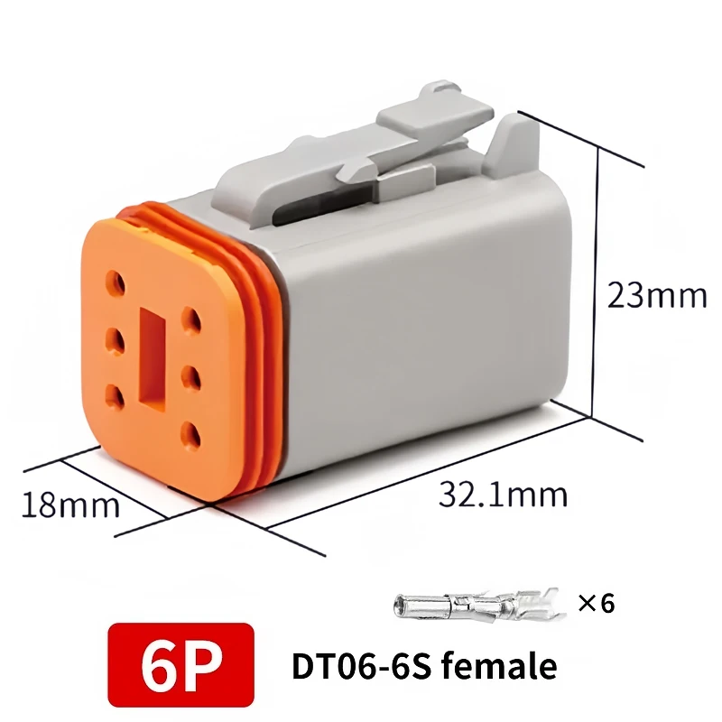 DT06-6S & DT04-6P 6-Pin Deutsch Type DT Series Waterproof Connector - Heavy Duty Automotive Plug for Truck Wire Harness T&I Online Store