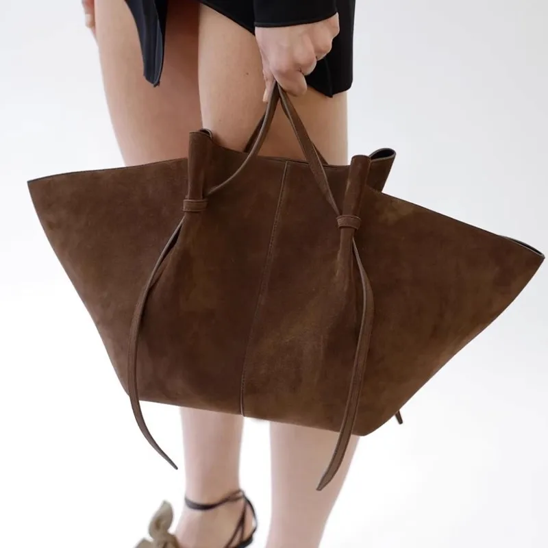 Faux Suede Sector Tote Bags For Women Luxury Designer Handbags And Purses 2024 New In Vintage Large Capacity Underarm Shoulder