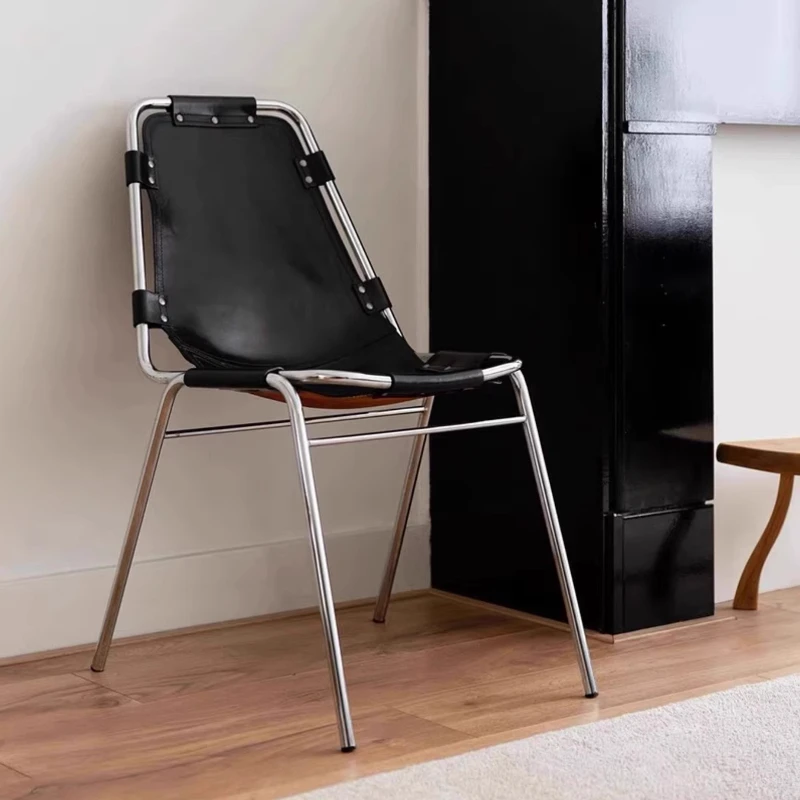 كرسي طعام جلدي عتيق كرسي خارجي صناعي حديث للتصوير الفوتوغرافي في استوديو Ins كراسي مقهى مع مسند ظهر مريح
