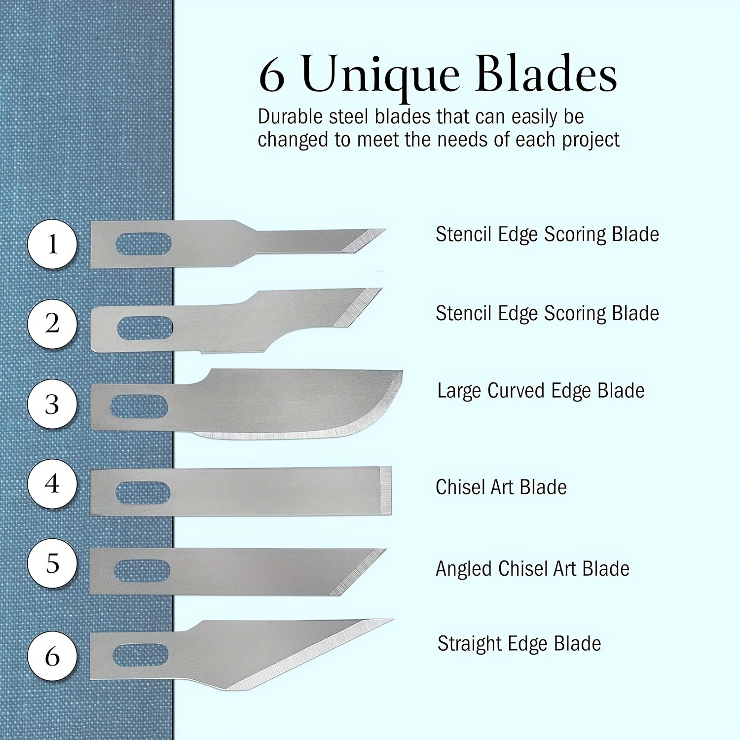 7 Pieces Precision Hobby Knife Set - 6 Carbon Steel Art Knife Blades - Precision Knife Set,Hobby Knives - Exacto Knife Set