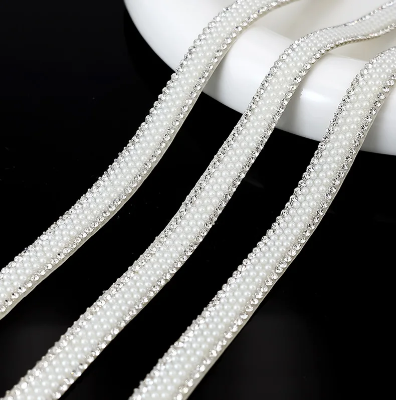 10 Yard Strassbänder Glitzer Kristall Diamant DIY Handwerk Selbstklebende Perlenrolle Hochzeit Party Festival Geschenk Dekoration – Detail 2