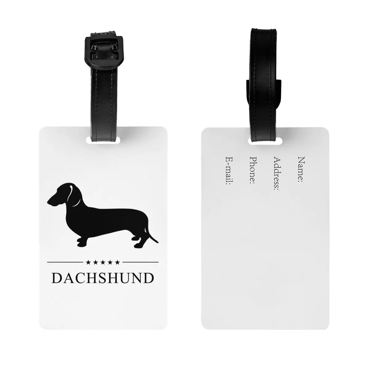 Dachshund Luggage Tags for Suitcases Cute Sausage Badger Wiener Dog Baggage Tags Privacy Cover ID Label