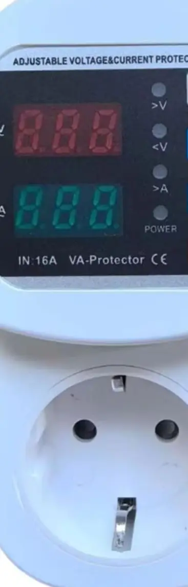 

ZS9-VASK 1-16A Automatic Voltage And Current Protection Socket, 140-300VAC 50/60Hz Adjustable, 16A Surge Protector