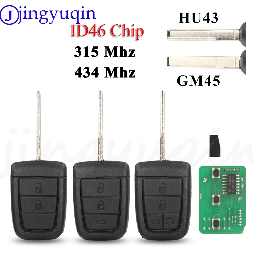 JYQ Remote Car Key 315Mhz 434Mhz ID46 For Holden VE Commodore Omega Berlina Calais SS SV6 HSV GTS Pontiac G8 Aoto Fob Control