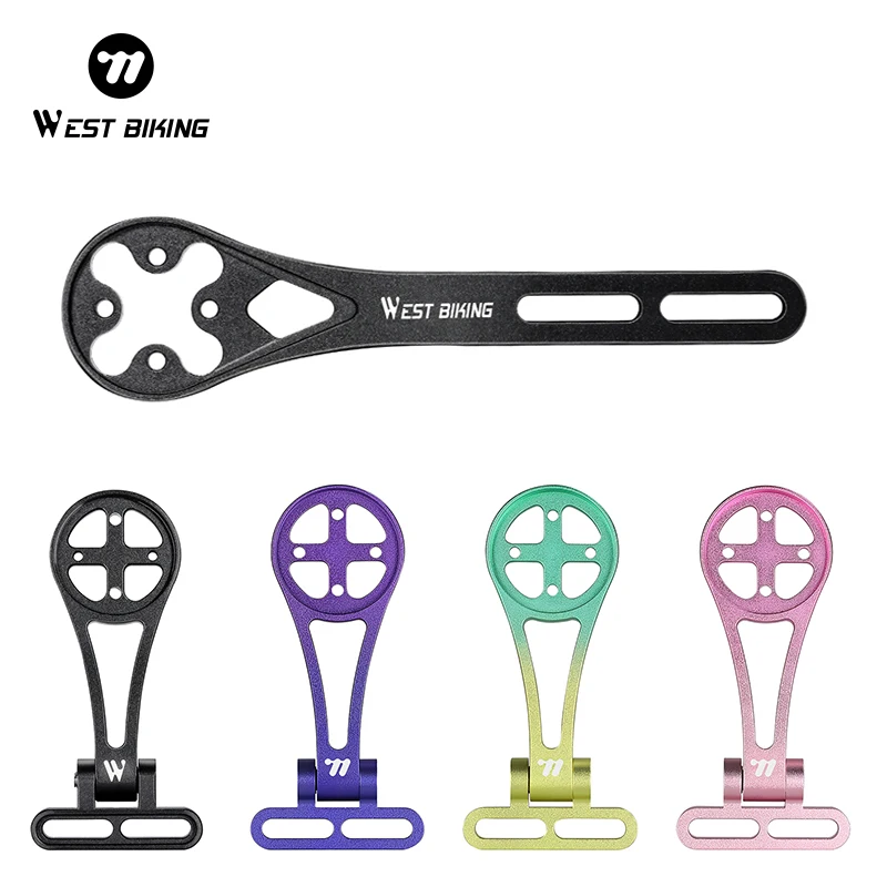 

WEST BIKING Bicycle Computer Holder Lightweight Integrated/Stem Mount Cycling Lights Speedometer Support For GARMIN Bryton Wahoo