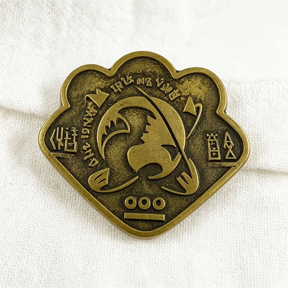 Squid Action Shooting Game Metallbrosche Grizzco Logo Anstecknadel Salmon Run Gold Belohnungssymbol Game Fans Cosplay Charm Geschenk – Detail 2