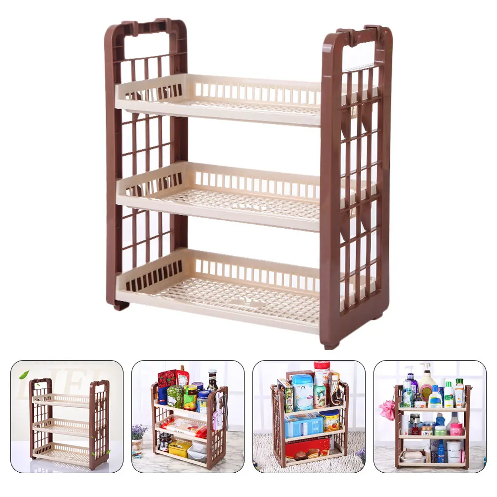 

1pc Kitchen Storage Rack Waterproof Bathroom Shelf Multifunctional Toiletry Stand Easy Install Household Supply