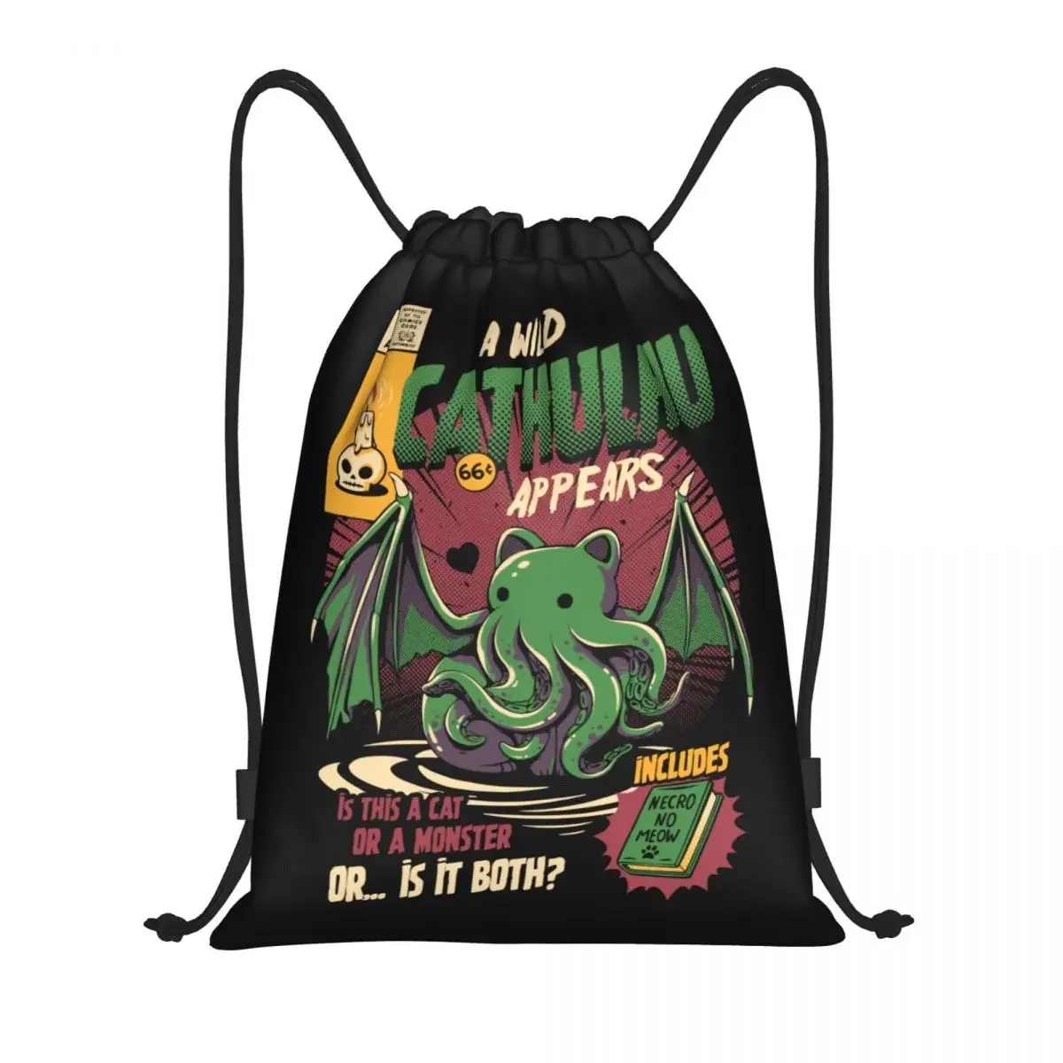 Eine wilde Cthulhu Kordel zug Tasche zum Einkaufen Yoga Rucksäcke Männer Frauen Katze oder Monster Kaiju Love craft Film Sport Gym Sackpack