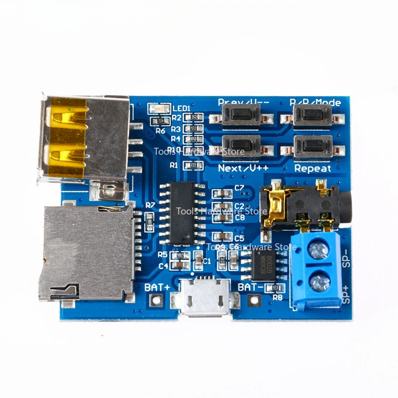 10 قطعة وحدة مايكرو USB MP3 TF بطاقة U القرص MP3 تنسيق فك مجلس مكبر للصوت فك وحدة مشغل الصوت 3.7-5.5 فولت