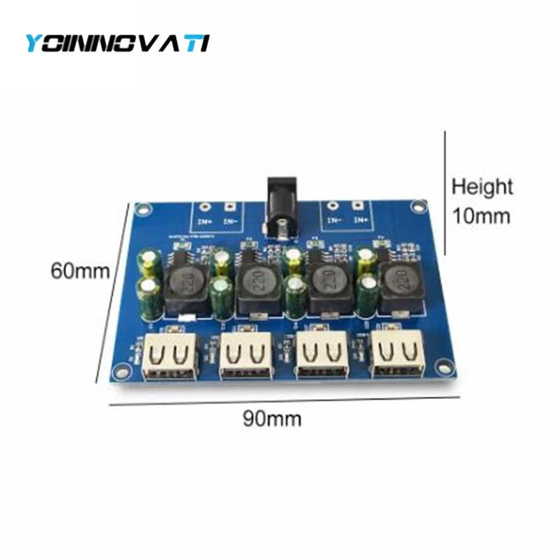 4 Channel USB QC3.0 QC2.0 USB DC-DC Buck Converter Charging Step Down Module to Fast Quick Charger Circuit Board Power Supply