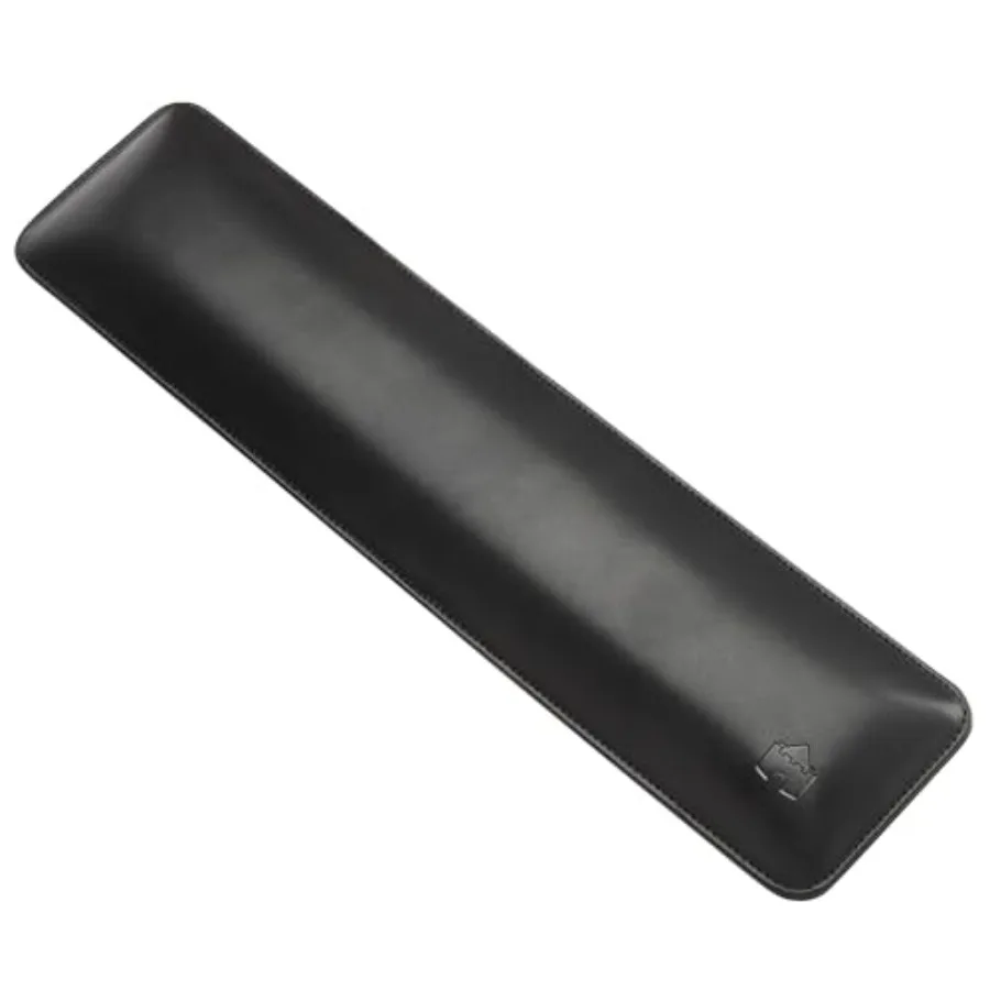 

Leather Ergonomic Computer Wrist Rest Pad for Keyboards with Around 104 Keys - Firm Keyboard Wrist Support in Black for Typists