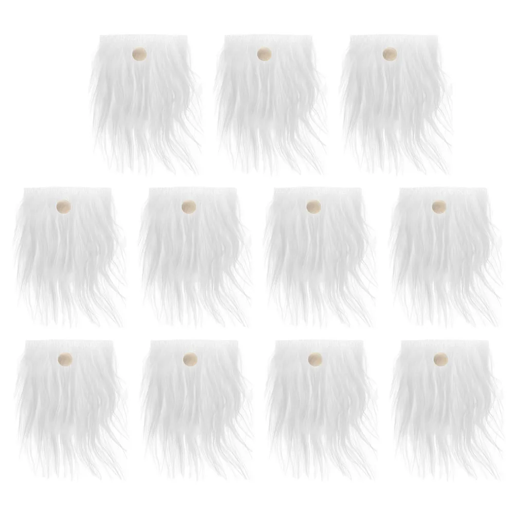 

24 set 18x9cm White Gnome Beards Hair Accessories Wooden Balls Craft Supplies DIY Faux For Mini Decorations Safe Materials