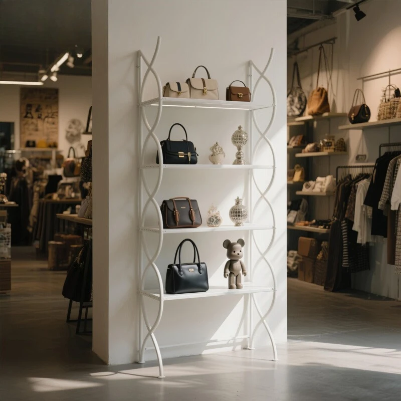 

Shopping mall clothing store shoe rack display shelf, island rack shelf, multi-layer floor-to-ceiling creative display rack